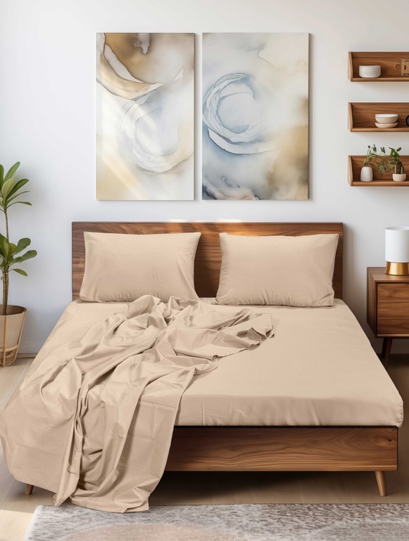 Σεντόνι SLEEK BEIGE Μπεζ Σεντόνι υπέρδιπλο: 240 x 260 εκ. MADI