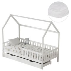 ΚΡΕΒΑΤΙ ΠΑΙΔΙΚΟ ΜΕ ΣΥΡΤΑΡΙΑ PHYLLIS HM21324.01 ΞΥΛΟ ΠΕΥΚΟΥ ΛΕΥΚΟ--ΜΕ ΣΤΡΩΜΑ 90x190εκ