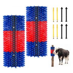 VEVOR Livestock Scratching Brush, 2PCS Goat Scratcher Brush Post με 8 βίδες, 430 x 190 mm Ξυστό αγελάδας για ανακούφιση από τον κνησμό στην πλάτη, Εργαλείο περιποίησης μασάζ για γρατσουνιές για βοοειδ