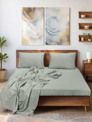 Σεντόνι SLEEK MINT Μέντα Σεντόνι μονό με λάστιχο: 100 x 200+35 εκ. MADI