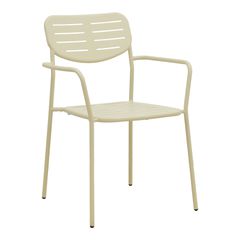 Πολυθρόνα Deraby στοιβαζόμενη κρεμ μέταλλο 56x45.5x83εκ