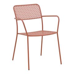 Πολυθρόνα Federal στοιβαζόμενη terracotta μέταλλο 57x58x81.5εκ
