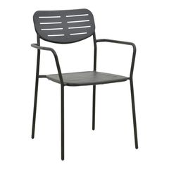 Πολυθρόνα Deraby στοιβαζόμενη μαύρο μέταλλο 56x45.5x83εκ