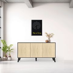 Μπουφές Billie ανθρακί-sonoma 149x40x77εκ