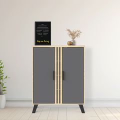 Παπουτσοθήκη-ντουλάπι Shoby ανθρακί-sonoma 70.5x30x91εκ