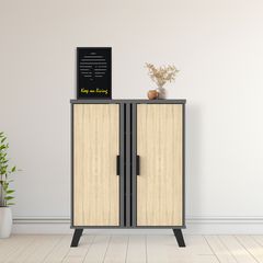 Παπουτσοθήκη-ντουλάπι Shoby sonoma-ανθρακί 70.5x30x91εκ