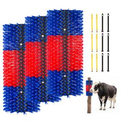 VEVOR Livestock Scratching Brush, 3PCS Goat Scratcher Brush Post with 12 Screws, 430 x 190 mm Ξυστό αγελάδας για ανακούφιση από τον κνησμό στην πλάτη, Εργαλείο γρατσουνιάς μασάζ περιποίησης για πρόβατ