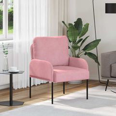 vidaXL Καναπέδες με μαξιλάρι 55cm Ροζ Κόντρα πλακέ