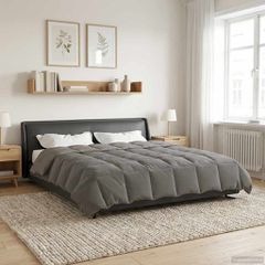 vidaXL Χειμερινό Παπλωματοθήκη Ανοιχτό γκρι 240 x 260 εκ. Μικροΐνες