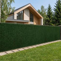 vidaXL Τεχνητός φράκτης Σκούρο Πράσινο 1,5 x 4 m PVC και Ατσάλι