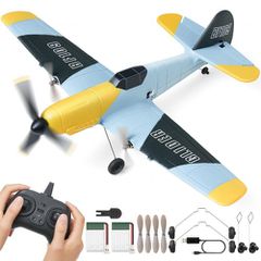 VEVOR RC Plane, 2,4GHZ 3 Channel Remote Control Airplane with 6-Axis Gyro Stabilizer, Ready to Fly Fighter Aircraft Plane Toy με 2 μπαταρίες, Easy to Fly RC Glider για Ενήλικες Παιδιά Αρχάριους Αγόρια