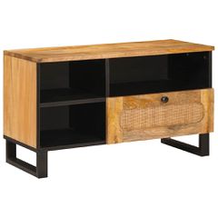 vidaXL Ντουλάπι TV με συρτάρι Καφέ 80 x 33 x 46 εκ Στερεό ξύλο μάνγκο
