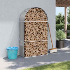 vidaXL Ξυλοθήκη Αν. Γκρι 120 x 45 x 210 εκ. από Γαλβανισμένο Ατσάλι
