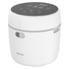 Ατμομάγειρας Ρυζιού Sencor SRM 0670WH 0,6lt 500W με Αντικολλητική Επιφάνεια Low Carb και Low Sugar Function Λευκός