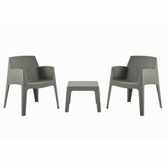 ΣΕΤ 3ΤΜΧ ΠΟΛΥΠΡΟΠΥΛΕΝΙΟΥ SLEEK HM21267.05 ΤΡΑΠΕΖΑΚΙ & 2 ΠΟΛΥΘΡΟΝΕΣ-DARK OLIVE GREEN
