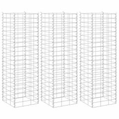 vidaXL Συρματοκιβώτια-Γλάστρες Υπερυψ. 3 τεμ. 30x30x100εκ. Σιδερένιες