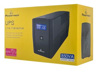 POWERTECH UPS Line Interactive PT-1295 με οθόνη, 850VA, 510W, 2x Schuko-thumb-2