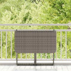 vidaXL Πτυσσόμενο τραπέζι κήπου γκρι 90x51x75 cm Poly Rattan-thumb-2