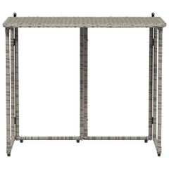 vidaXL Πτυσσόμενο τραπέζι κήπου γκρι 90x51x75 cm Poly Rattan-thumb-3