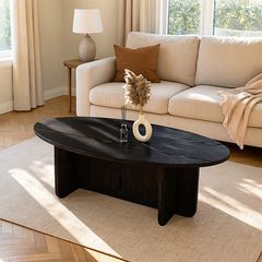 Τραπεζάκι σαλονιού Ravey Megapap χρώμα sencron black 120x60x39,8εκ.