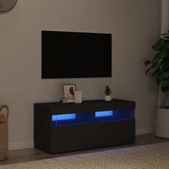 vidaXL Έπιπλο Τηλεόρασης με LED Μαύρο 90 x 35 x 40 εκ.