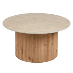 ΤΡΑΠΕΖΙ ΣΑΛΟΝΙΟΥ TWIL HM18325 ΚΕΡΑΜΙΚΟ TOP ΟΨΗ ΤΡΑΒΕΡΤΙΝΑΣ-MDF ΒΑΣΗ Φ80x40Υεκ