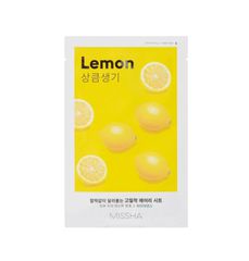 Missha - Airy Fit Sheet Mask - Lemon - Αναζωογονητική και Λευκαντική Υφασμάτινη Μάσκα Προσώπου με Λεμόνι 19g