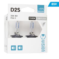 Σετ Λάμπες Xenon D2S 5500K 85V 35W P32d-2 Limitless White +50% VISION (2 Τεμάχια) – 86970