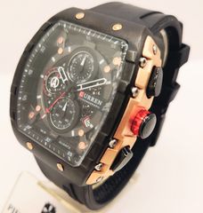 Curren 8442 Black Ανδρικό Ρολόι με Μαύρο Λουράκι Σιλικόνης Αδιάβροχο 3atm Α526 ΤΙΜΗ