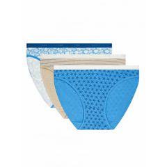 Dim Γυναικείο Σλιπ Βαμβακερό 3 Τεμάχια Seashells Pattern