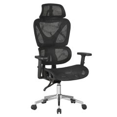 ΚΑΡΕΚΛΑ ΓΡΑΦΕΙΟΥ NOVAR HM1217.01 ΜΑΥΡO MESH--ΒΑΣΗ ΧΡΩΜΙΟΥ 51x49x129Υεκ