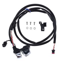 Handlebar switch & wiring kit, clutch side. Black-thumb-1