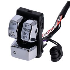 Handlebar switch & wiring kit, clutch side. Black-thumb-2