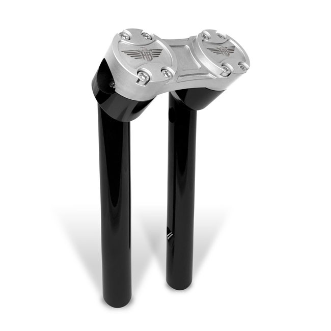 HeinzBikes, Clubstyle pullback risers 8". Black/Silver