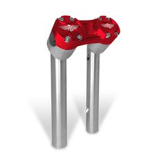 HeinzBikes, Clubstyle pullback risers 6". Silver/Red