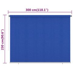 Στόρι Σκίασης Ρόλερ Εξωτερικού Χώρου 305(Π) x 230(Υ) εκ. Μπλε HDPE 312858-thumb-5