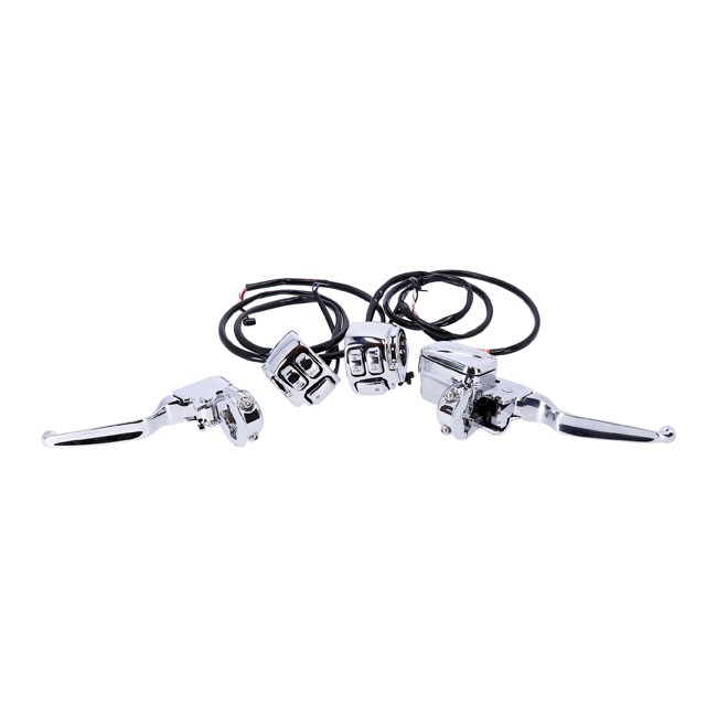 Handlebar control, switch & wiring kit. CAN-bus. Chrome