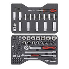 Sonic, combination socket/bit set 85-piece. US/SAE-thumb-1