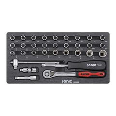 Sonic, Combination socket set 1/4'''', 32-piece. US/SAE sizes-thumb-1
