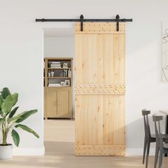 Συρόμενη Πόρτα NARVIK Φυσικό και Μαύρο 80 x 210 εκ (152,5 εκ) 3445252