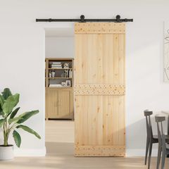 Συρόμενη Πόρτα NARVIK Φυσικό και Μαύρο 80 x 210 εκ (152,5 εκ) 3445264