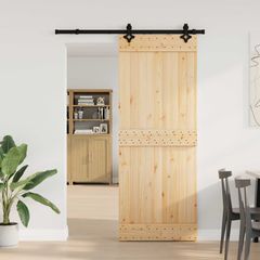 Συρόμενη Πόρτα NARVIK Φυσικό και Μαύρο 80 x 210 εκ (152,5 εκ) 3445276