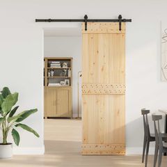 Συρόμενη Πόρτα NARVIK Φυσικό και Μαύρο 80 x 210 εκ (152,5 εκ) 3445288