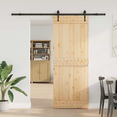 Συρόμενη Πόρτα NARVIK Φυσικό και Μαύρο 80 x 210 εκ (213,5 εκ) 3445294