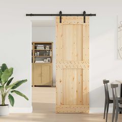 Συρόμενη Πόρτα NARVIK 80 x 210 εκ (152,5 εκ) Φυσικό και Μαύρο 3445300