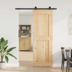 Συρόμενη Πόρτα NARVIK Φυσικό και Μαύρο 80 x 210 εκ (152,5 εκ) 3445312