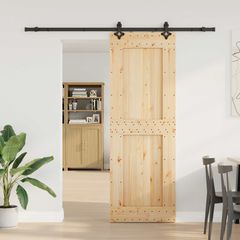 Συρόμενη Πόρτα NARVIK Φυσικό και Μαύρο 80 x 210 εκ (213,5 εκ) 3445330