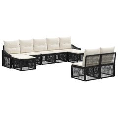 Σετ Καναπέ Κήπου 9 pcs Μαύρο συνθετικό ρατάν 3436120