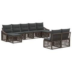 Σετ Καναπέ Κήπου 9 pcs Γκρι συνθετικό ρατάν 3436121