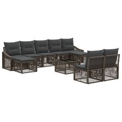 Σετ Καναπέ Κήπου 10 pcs Γκρι συνθετικό ρατάν 3436124